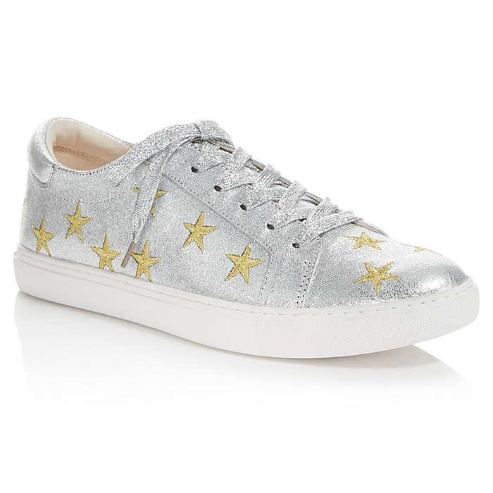 Kenneth Cole Kam Star Metallic Leather Lace Up Sneakers
