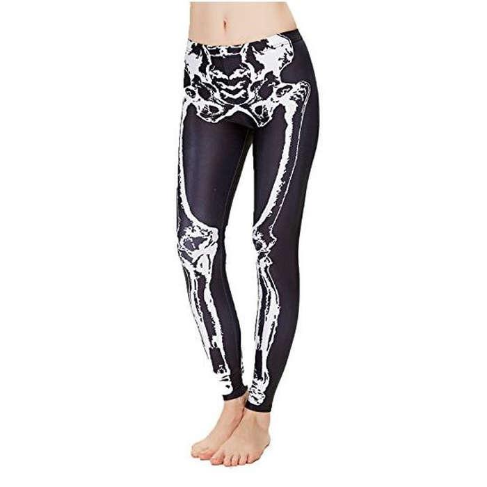 Ensasa Digital Print Skeleton Leggings