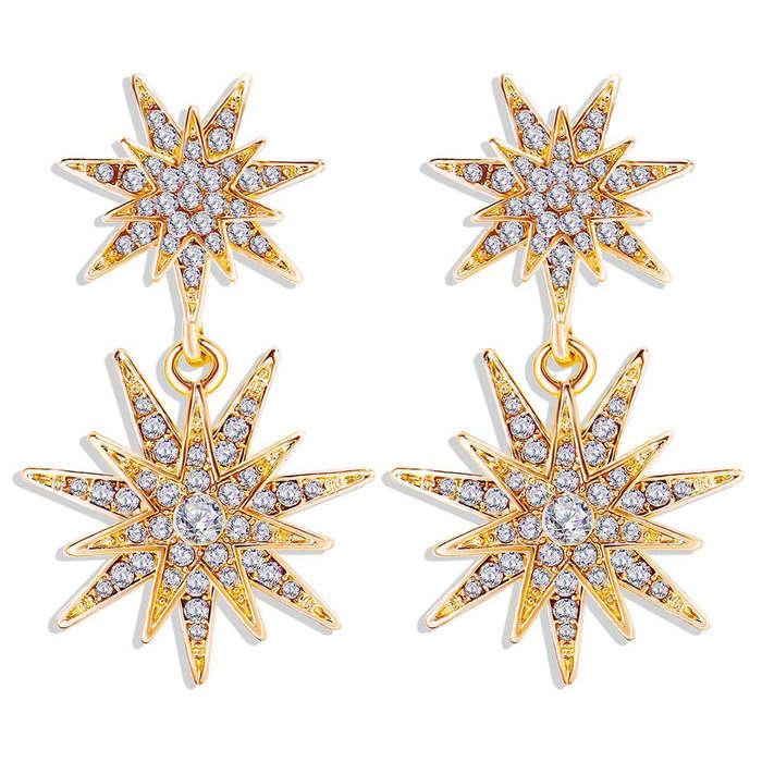 FAXHION Starburst Drop Earrings