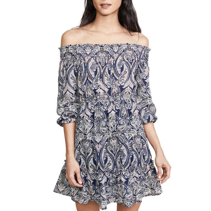 Cupcakes and Cashmere Elroy Paisley Printed Off The Shoulder Dress