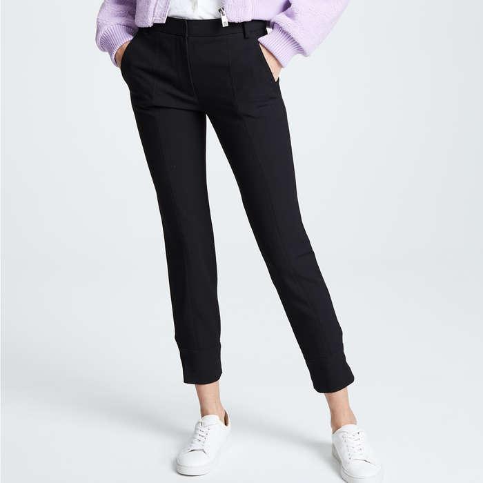 Tibi Anson Stretch Skinny Pants with Buckles
