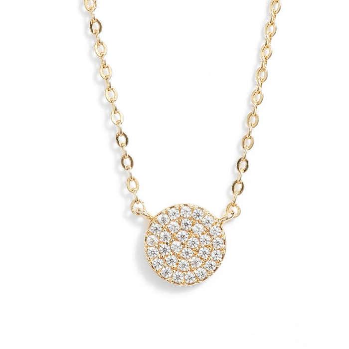 Nordstrom Pavé Disc Pendant Necklace
