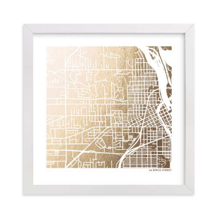 Minted Custom Map Filled Foil Art
