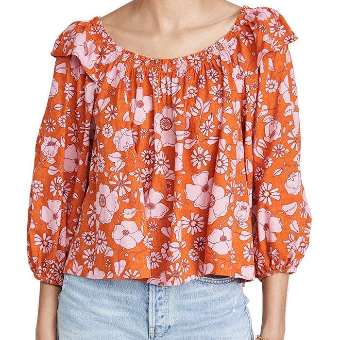 Free People Miss Daisy Printed Top