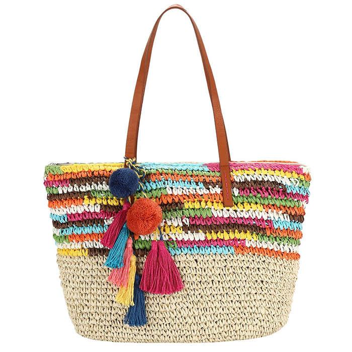 Daisy Rose Pom Pom Tote Bag