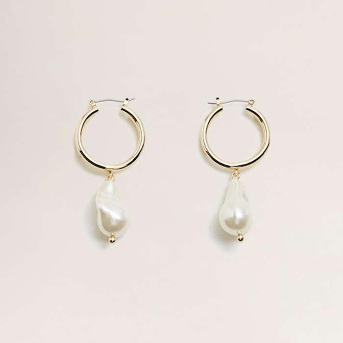Mango Pearl Hoops Earrings