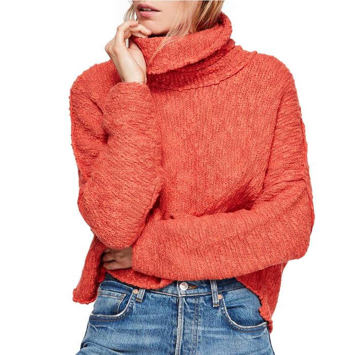 Free People Big Easy Cowl Neck Crop Sweater