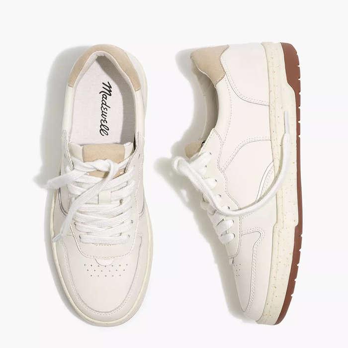 Madewell Court Sneakers In White Leather