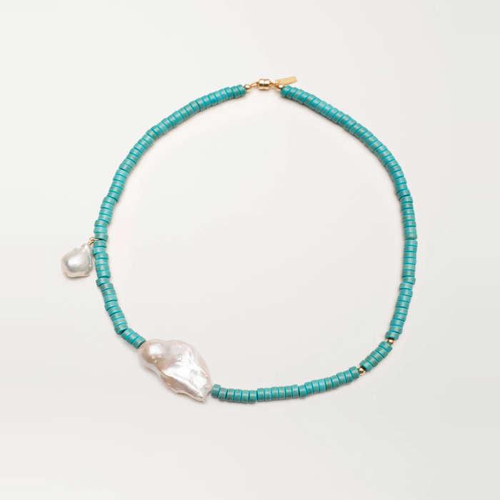 ÉLIOU Gela Turquoise And Pearl Necklace