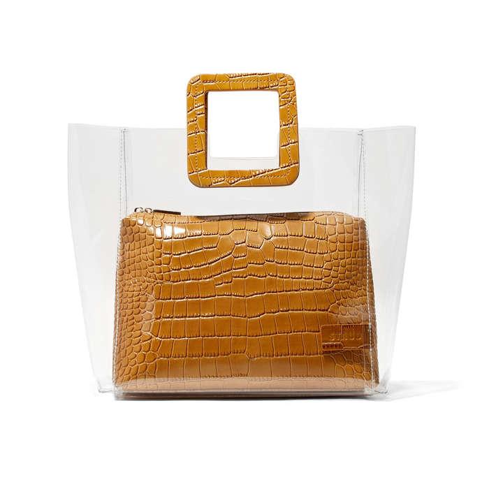 STAUD Shirley croc-effect leather and PVC tote