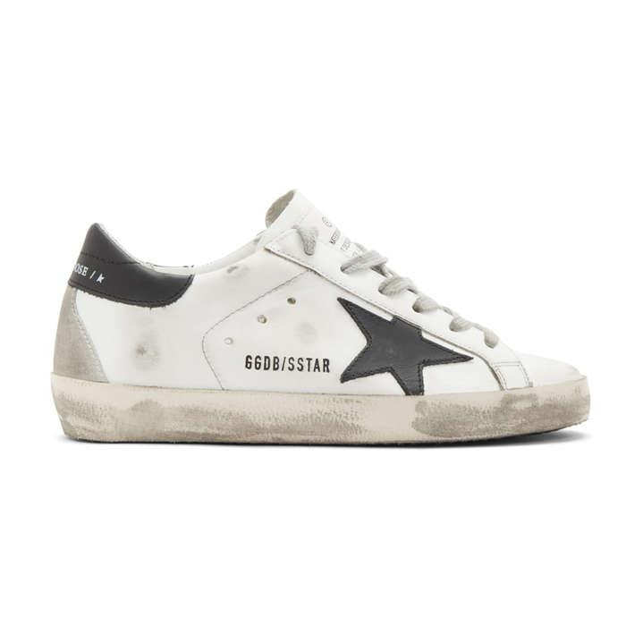 Golden Goose White & Black Superstar Sneakers