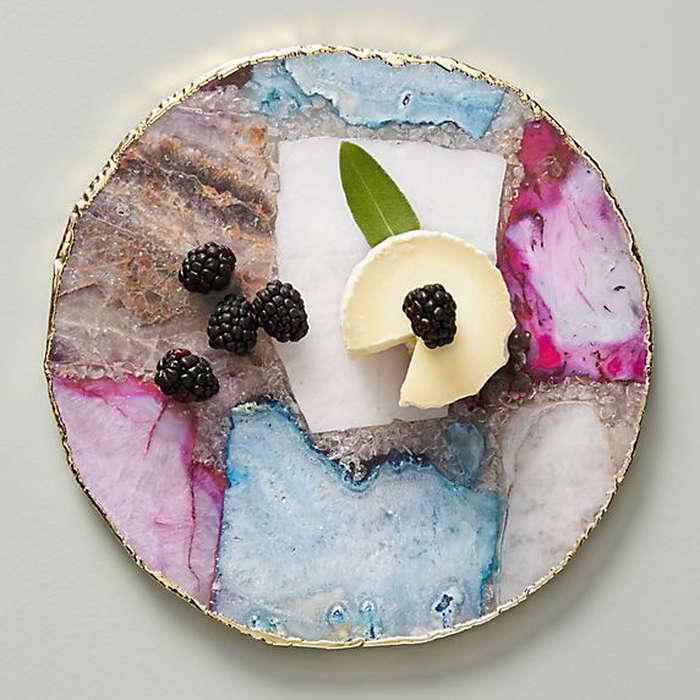 Anthropologie Composite Agate Cheese Board