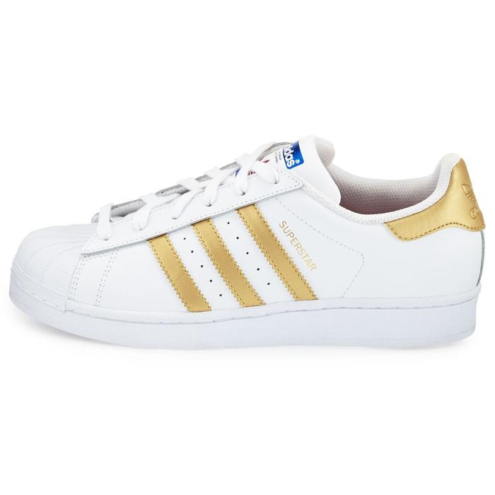 Adidas Superstar Original Fashion Sneaker in White and Gold
