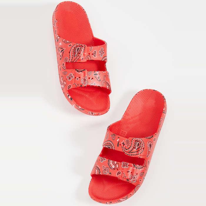 Freedom Moses Double Strap Slide Sandals In Sandro