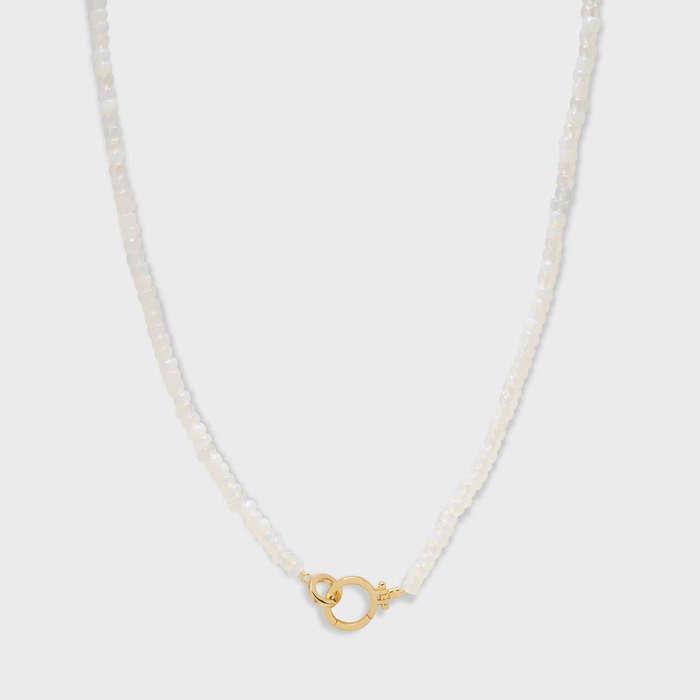 Gorjana Parker Gem Necklace Opalite Glass