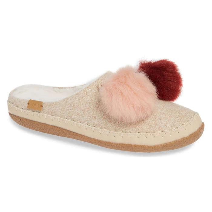 Toms Ivy Pom Faux Shearling Lined Slipper