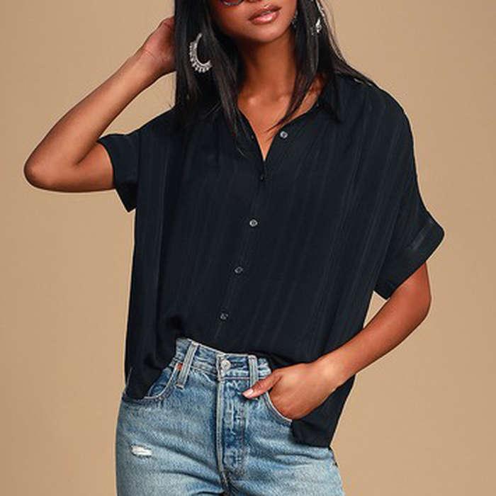 Lulu's Everlee Striped Button-Up Top