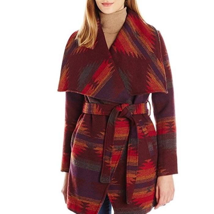 Steve Madden Wool Blend Wrap Coat