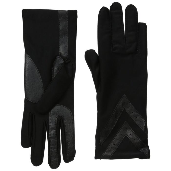 Isotoner Smartouch Fleece-Lined Spandex Glove with Chevron Applique