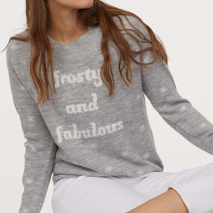 H&M Fine-Knit Intarsia Sweater