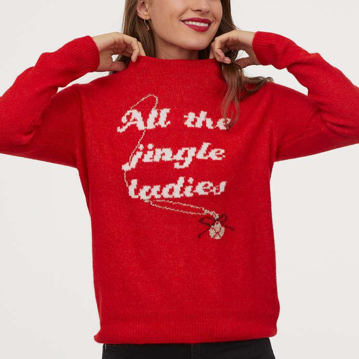 H&M Fine-knit Intarsia Sweater