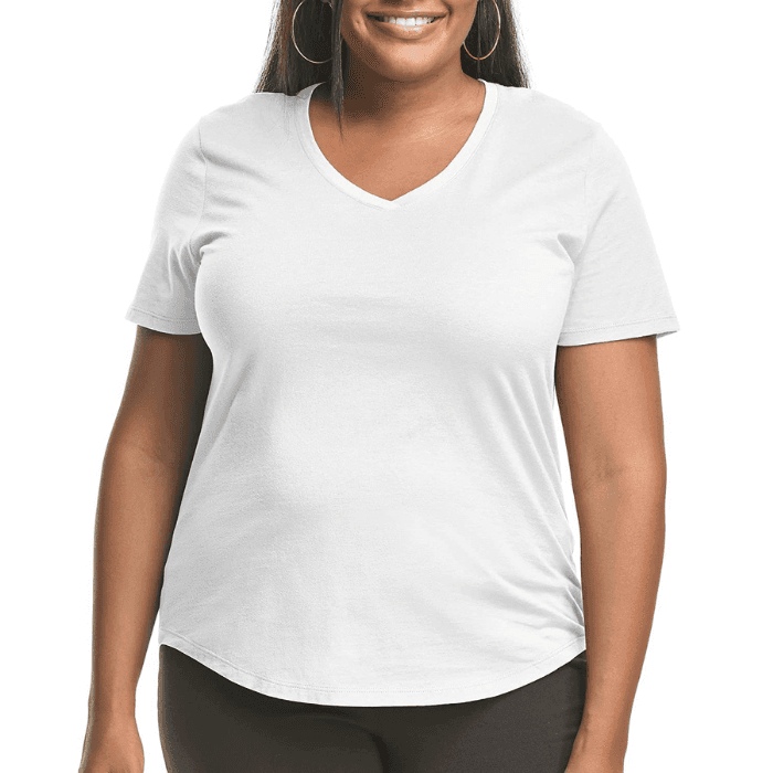 White top 2024 womens plus size