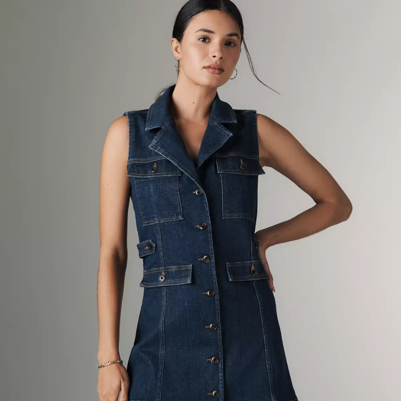 ☆22SS☆【INSTANTFUNK】☆22SS One-shoulder denim dres.s☆ Trending Denim Dresses To Shop ASAP