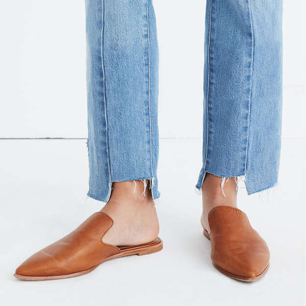 Design Pointed Toe Flat Mule Women Dressy Slip On Backless Loafer Slipper 