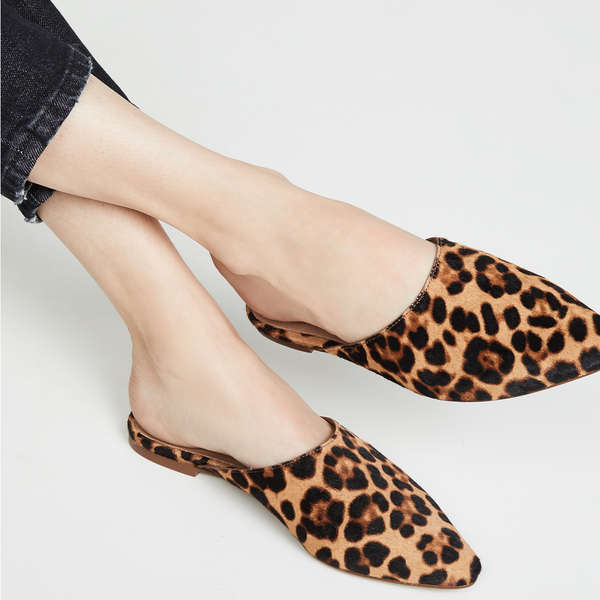 cole haan piper mule leopard print