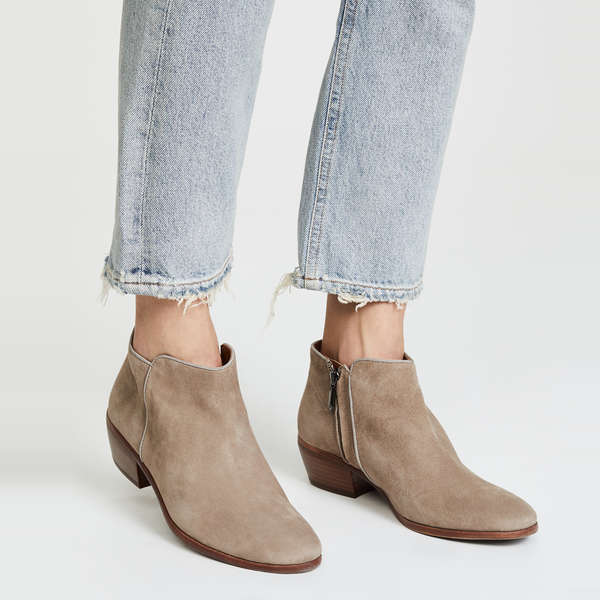 leather slip on ankle boots