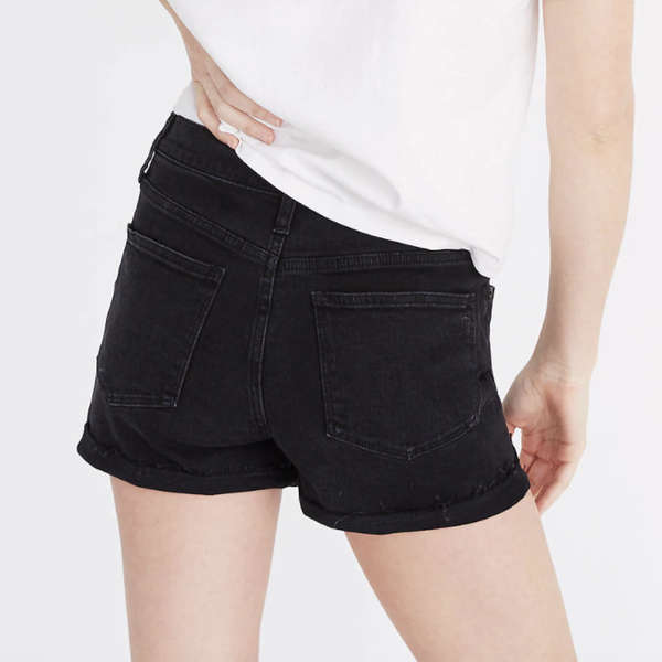 long black denim shorts