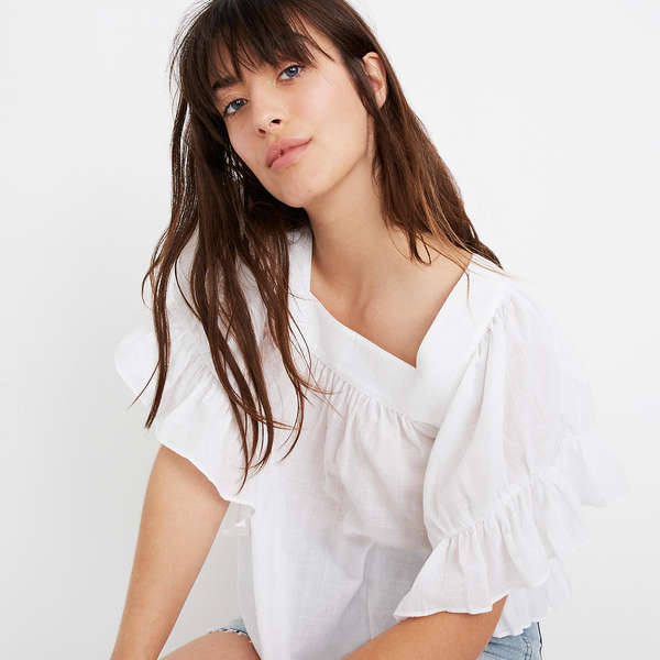 dressy white blouses with ruffles