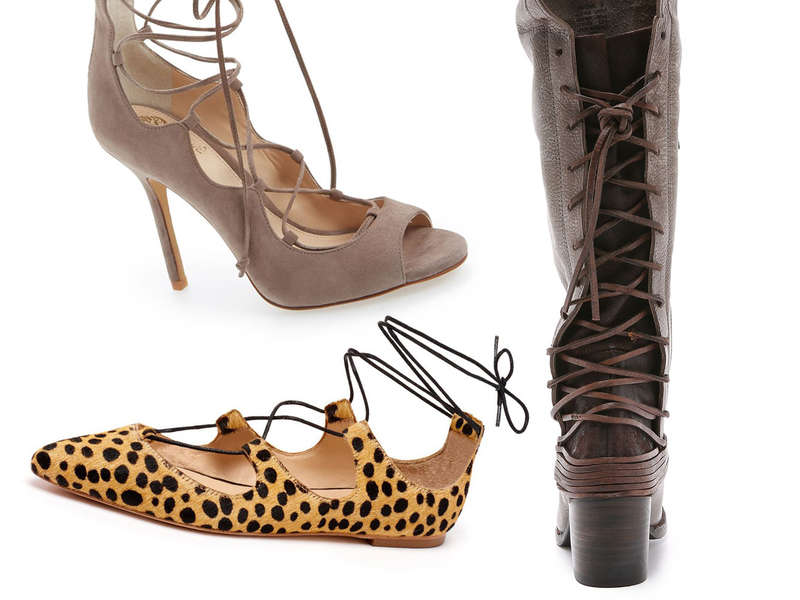 knee high lace up flats