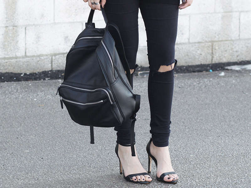 best black leather backpack