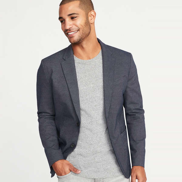 mens navy jersey blazer