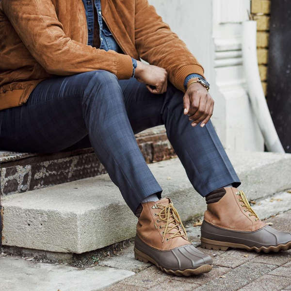 mens duck boots with jeans