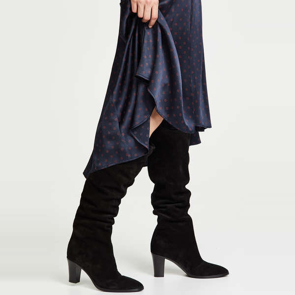 dress with mid calf boots