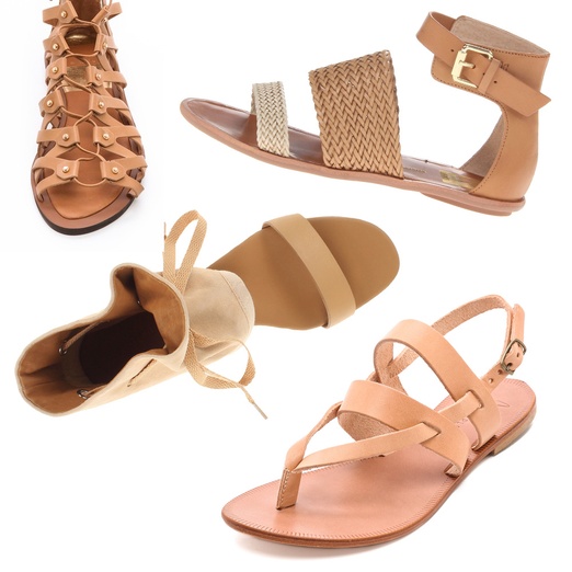 nude color flat sandals