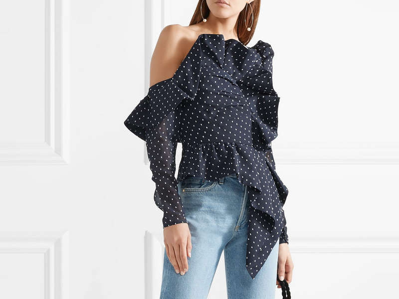 one arm ruffle top