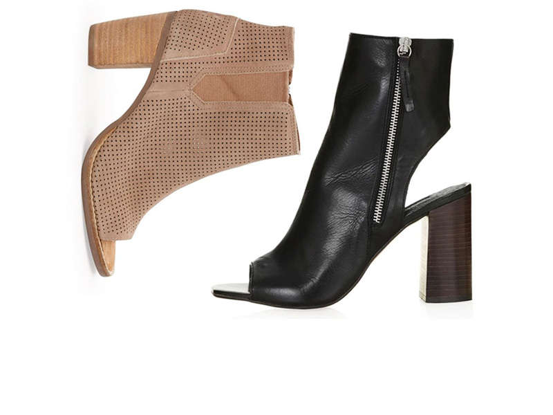 ididit mesh peep toe booties