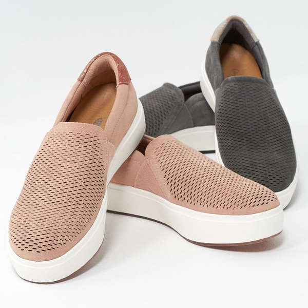 women's perforated slip on sneakers