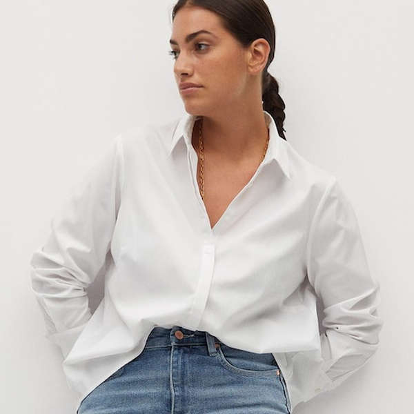 plus size long white shirt