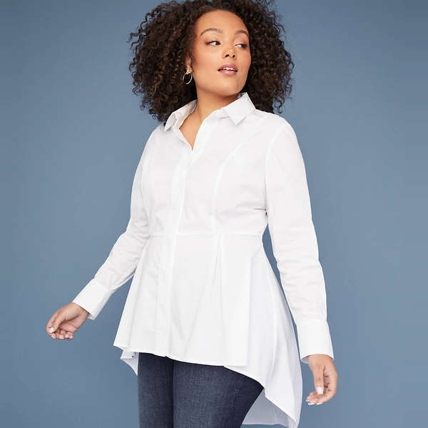 plus size button down collar shirts