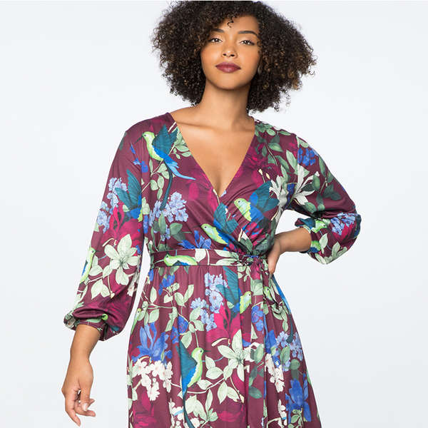 Buy > long wrap dress plus size > in stock