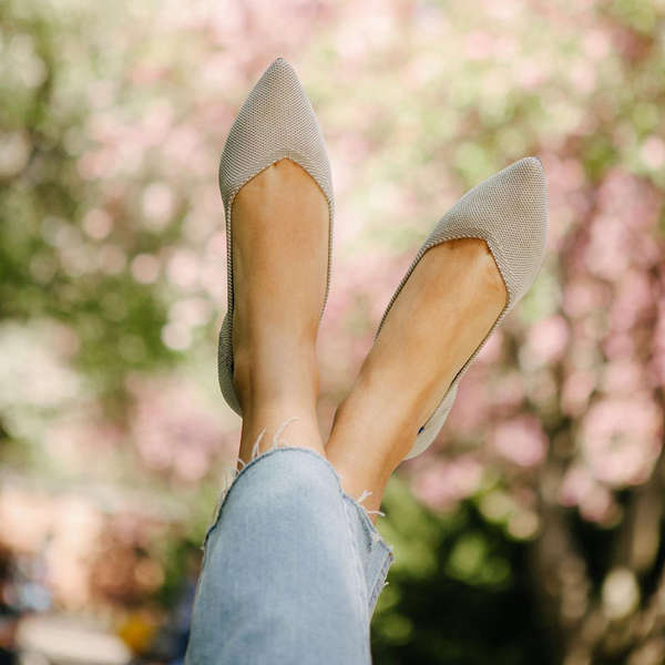 tan pointy flats