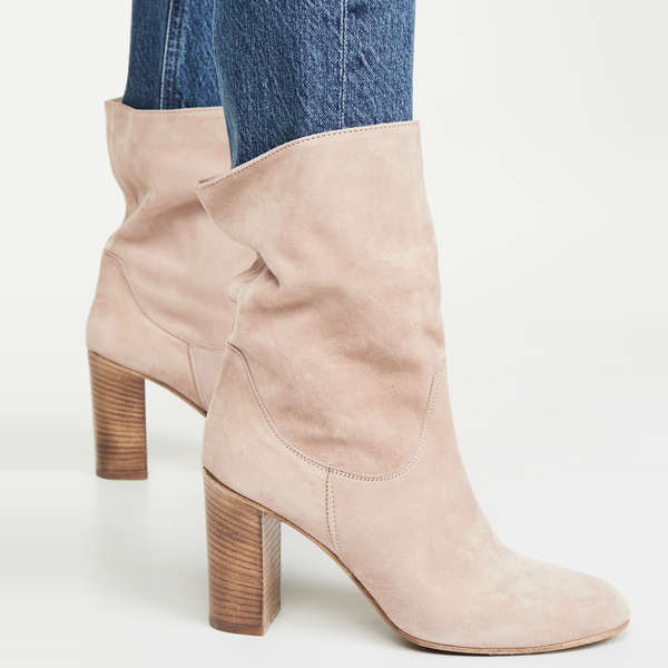 suede slouch booties