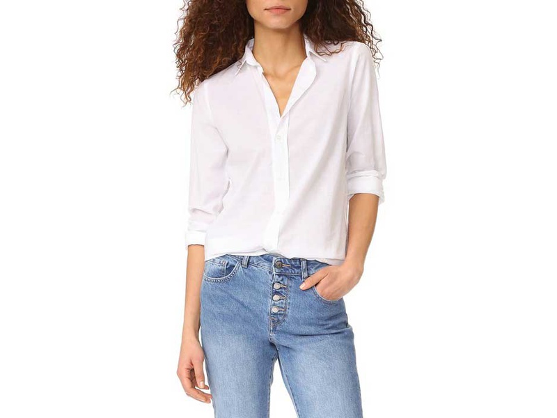 white button up jeans