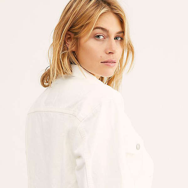 ladies white jean jacket