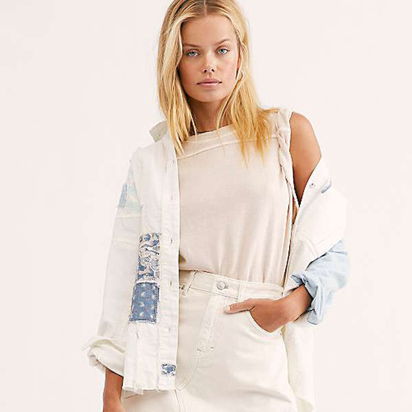 best white denim skirt