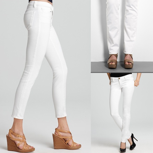 low waisted white jeans
